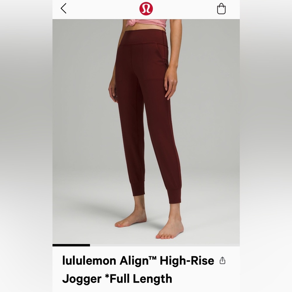 lululemon Align™ High-Rise Jogger
Full Length Red Merlot SIZE 12